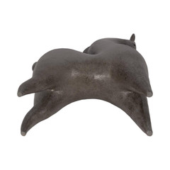 Gray 9 In. X 12 In. Resin Novelty Curved Horse Figurine