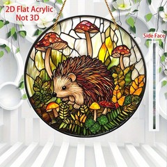 Cute Animal Acrylic Suncatcher Cute Forest Hedgehog Design Window Hanging Decor