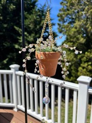 Handmade Beaded Forever Plant Suncatcher Hanging Decoration with Copper wire