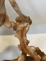 7 in Natural Wood Mermaid Figure Statue Fantasy Figures Hand-Carved