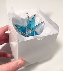 4 inch Stained Glass Moravian Star with a gift Box! Handmade Gift !