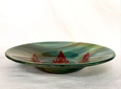Fused Glass Red Leaf Cannabis Bowl Glass Art Functional Glass Unique