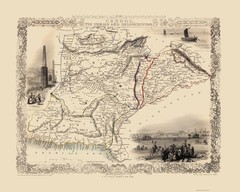 Historic Map – Afghanistan Iran Pakistan – Tallis 1851 – Vintage Wall Art