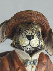 Henri Chrisdon Mr Rabbit & Mrs Rabbit Statues Figures Resin 21″ & 19″ Set
