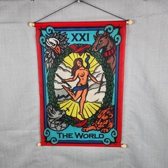 World Tarot Wall Banner The World SPIRAL CIRCLE 12″ x 18″