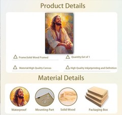 Jesus Smile Canvas Wall Art Winter Christian Painting Poster Christian Wall D