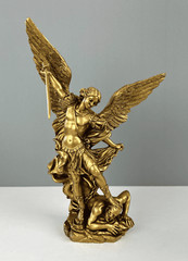 St. Michael Defeating Lucifer Statue, 29cm/11.4 in, Archangel Michael Sculpture