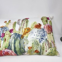 Spring Novelty Cactus Watercolor Lumbar Pillow 14×20 NWT