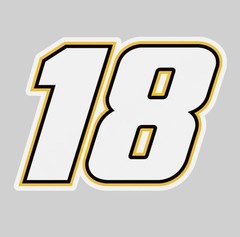 Kyle Busch Number 18 Logo Decal Sticker Car Truck Wall Mirror Phone Tumbler