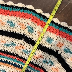 Handmade Crochet Round Area Rug Boho Mandala Circles Acrylic 52″