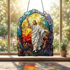 Jesus Resurrection Suncatcher, Christian Style Window Hanging
