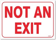 (2 Pack) Not An Exit Sticker 7 x 10 Inches