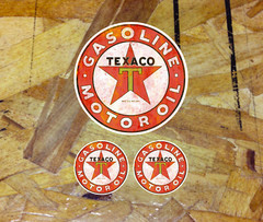 Distressed Texaco Round Lrg Oil Vintage Vinyl Decal Sticker 3 for 1 – Pick Style