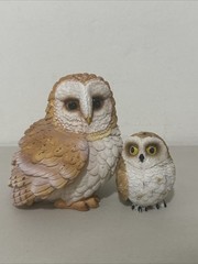 Lot Of 2 Owl Realistic Figures Parent And Kid Family Display Animals