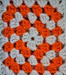 Handmade Granny Squares Crocheted Cotton Afghan Throw 44”x64” Perfect OOAK