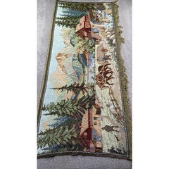Tapestry Wall Hanging 62 x 28 Multicolor Alpine Mountain Scene Wandbild Bergland