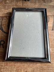 Vintage lot of 5 various silver and leather empty picture frames.