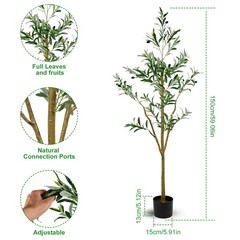 5FT Tall Faux Realistic Olive Trees Artificial Olive Tree For Indoor Home Decor