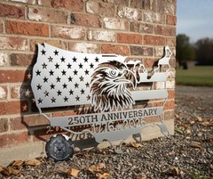 USA 250th Anniversary Metal Sign Patriotic Eagle 1776-2026 Wall Decor