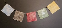 Ceramic Prayer Flags Indoor Outdoor Horizontal Hanging Handmade Original 30×4.5″