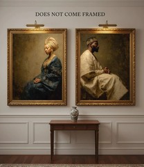 Yoruba Couple Art Print, Nigerian Cultural Heritage, 2 Set Posters, UNFRAMED
