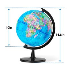 10in Kids World Globe Earth Ocean Rotating World Map Geography w/ Stand Desk US