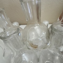 Vintage MCM Round 18 Cluster Glass Bud Vase / Plant Propagation Station Center