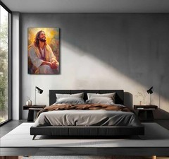 Jesus Smile Canvas Wall Art Winter Christian Painting Poster Christian Wall D