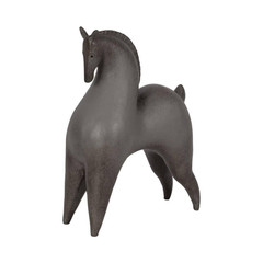 Gray 9 In. X 12 In. Resin Novelty Curved Horse Figurine