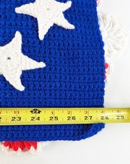 Handmade American Flag Afghan Vintage Patriotic Crochet 36 x 56 ” USA Blanket