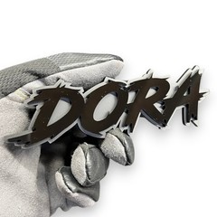 Custom Text Badge – Type Your Text – Lightning Font – Acrylic Custom Emblem.