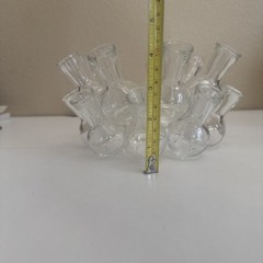 Vintage MCM Round 18 Cluster Glass Bud Vase / Plant Propagation Station Center
