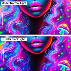 Glow in the Dark Blacklight Tapestry 78×59″ UV Reactive Wall Hanging Decor – Tri
