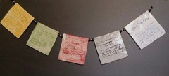 Ceramic Prayer Flags Indoor Outdoor Horizontal Hanging Handmade Original 30×4.5″