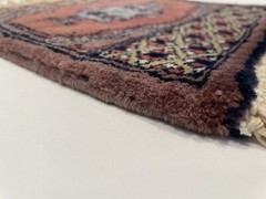 Vintage 12”x18” Woven Fringed High Pile Tiny Rug Wall Hanging Ethnic Boho Decor