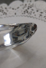 Steuben Crystal HEART SHAPED Clear Art Glass Signed Heavy PAPERWEIGHT