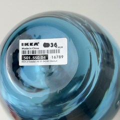 IKEA Blue Art Glass Bud Vase 12.5″ Tall Scandinavian Modern Home Decor