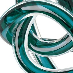 Orbit Hand Blown Glass Infinity Knot Sculpture – 3 Inch Glass Art Teal Knot D…