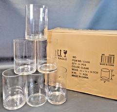 24 Clear Glass Cylinder Vases ~ 6 in. Tall – Wedding Centerpiece