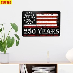 Vintage USA 250th Anniversary Metal Sign Patriotic Home Wall Art Decoration Gift