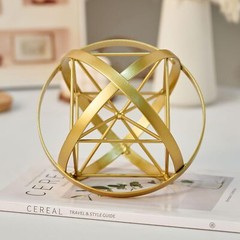 7 inches Metal Geometric Abstract Sculpture， Metal Geometric Sculpture Decor …