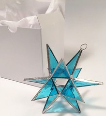 4 inch Stained Glass Moravian Star with a gift Box! Handmade Gift !