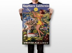 Southern California United Airlines Travel Gift Wall Art Home – POSTER 20″x30″