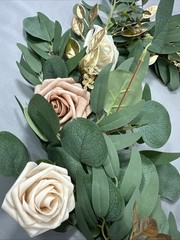 Ling’s Moment Elegant Wedding Eucalyptus Rose Flower Garland All Occasions 6FT