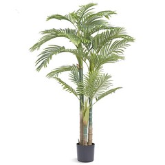 VEVOR Artificial Golden Cane Palm Tree 6.5ft Faux Silk Plant in Pot Home Decor