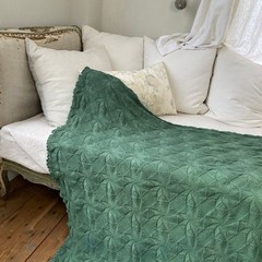 Knit textile Crochet throw tablecloth farmhouse