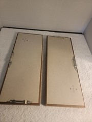 Set of 2 Vintage Narrow Wood Framed Wall Mirrors Vertical or Horizontal 13.25”