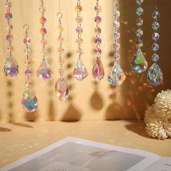 9Pcs Crystal Sun Catcher Prism Balls Rainbow Maker Hanging Decor Home Window