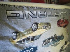 Mill Street Ford Logo Mustang Woven Graphic Tapestry Throw Blanket – Multi-Color