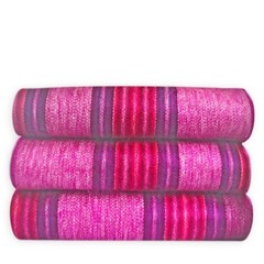 SOFT & WARM PURPLE FUCHSIA STRIPED ALPACA LLAMA WOOL BLANKET PLAID QUEEN